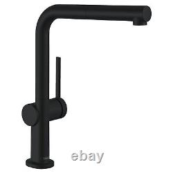 Hansgrohe Talis Kitchen Sink Mixer Tap Single Lever Pull Out Spout Matt Black