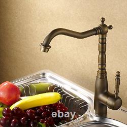 Hiendure Classic Antique Brass Finish Kitchen Faucet Centerset Sink Tap Copper