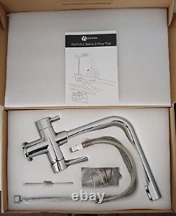 Hommix Berta Chrome 3-Way Tap (Triflow Filter Tap) Kitchen Tap Hose supplied