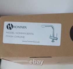 Hommix Berta Chrome 3-Way Tap (Triflow Filter Tap) Kitchen Tap Hose supplied