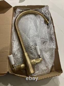Howdens Victorian Brushed Aged Brass Swan Neck Mixer Tap