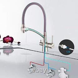 Ibergrif, Grey Kitchen Tap with Flexible Spout, 3 in 1 Sprayer for Sink Mixer