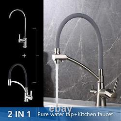 Ibergrif, Grey Kitchen Tap with Flexible Spout, 3 in 1 Sprayer for Sink Mixer