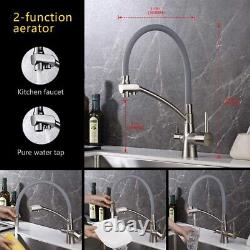 Ibergrif, Grey Kitchen Tap with Flexible Spout, 3 in 1 Sprayer for Sink Mixer a