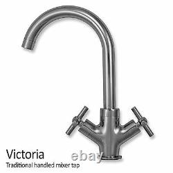 Kitchen Sink 1.5 Bowl Stainless Steel Double Basin WITH Tap FREE Plumbing Kit
