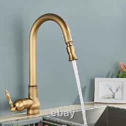 Kitchen Sink Faucet Pull Down Sprayer Swivel Single Handle Mixer Tap Spring