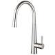 Kitchen Sink Mixer Tap Brushed Nickel Single Lever Pull Out Spout Trisen Jema