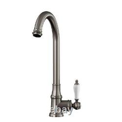 Kitchen Sink Mixer Tap Brushed Nickel Stainless Steel Swivel Spout, Nano Coating