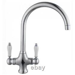 Kitchen Sink Mixer Tap, Contemporary & Traditional, Chrome Coated Brass, Ceramic