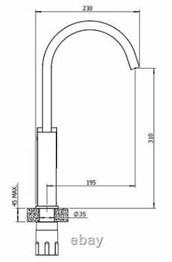 Kitchen Sink Mixer Tap Single Lever Gunmetal 1/2 BSP Easy Fix Deck Mounted