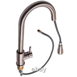 Kitchen Sink Mixer Tap With Pull Down Sprayer Brushed Nickel