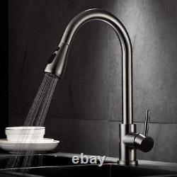 Kitchen Sink Mixer Tap with Pull down Sprayer Brushed Nickel, Single