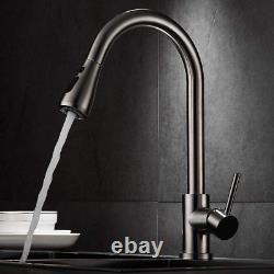 Kitchen Sink Mixer Tap with Pull down Sprayer Brushed Nickel, Single