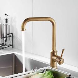 Kitchen Sink Tap Antique Brass Single Lever Kitchen Mixer Tap with Swivel Spout