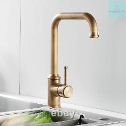Kitchen Sink Tap Antique Brass Single Lever Kitchen Mixer Tap with Swivel Spout