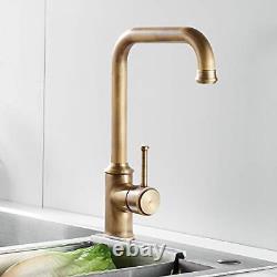 Kitchen Sink Tap Antique Brass Single Lever Kitchen Mixer Tap with Swivel Spout