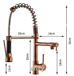 Kitchen Sink Tap Bathroom Spring Faucet Hot Cold Spout Mixer Copper Rose Gold