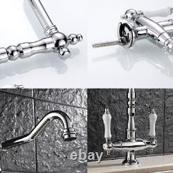 Kitchen Sink Taps Basin Mixer Tap Dual Lever Monobloc Brass Traditional Faucet