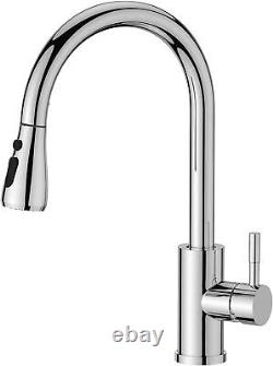 Kitchen Sink Taps Mixer with Pull Out Spray, Swivel Single Handle High Arc