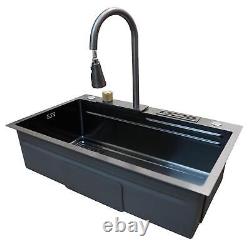 Kitchen Sink With Tap Multi-Purpose Nano Wash Basin Single Creative Sinks Black