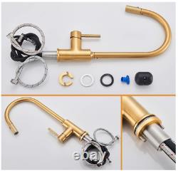 Kitchen Tap Brushed Gold, Kitchen Taps with Pull Out Spray Kitchen Sink Premium