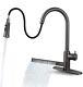 Kitchen Tap with Pull Down Sprayer Three Outlet Modes Sink Faucet (Gun Grey)