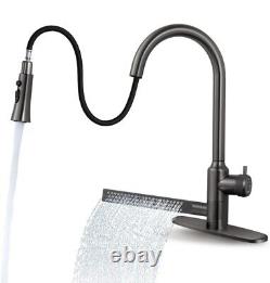 Kitchen Tap with Pull Down Sprayer Three Outlet Modes Sink Faucet (Gun Grey)