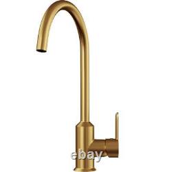 LSC Lambeth Brushed Gold Single Lever Swivel Spout Kitchen Sink Mixer Tap