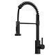 Liquida CT592MB Spring Style Black Kitchen Mixer Tap With Pull Out Spray Head