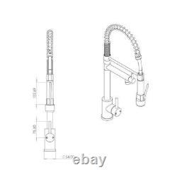 Liquida GR256BS Brushed Steel Kitchen Tap With Swivel Spout & Directional Spray