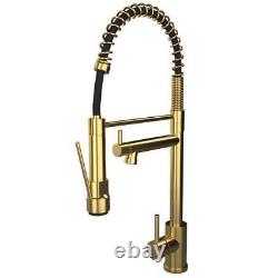 Liquida GR267BR Brushed Brass Kitchen Tap With Swivel Spout & Directional Spray