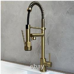 Liquida GR267BR Brushed Brass Kitchen Tap With Swivel Spout & Directional Spray