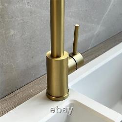 Liquida GR267BR Brushed Brass Kitchen Tap With Swivel Spout & Directional Spray