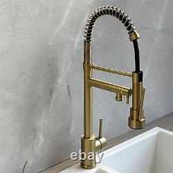 Liquida GR267BR Brushed Brass Kitchen Tap With Swivel Spout & Directional Spray