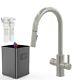 Liquida HT45BN 4 In 1 Brushed Nickel Pull Out Instant Boiling Water Kitchen Tap