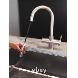 Liquida HT45BN 4-in-1 Boiling Hot Water Nickel Kitchen Tap With Pull Out Spray