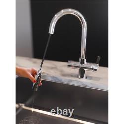 Liquida HT45CH 4-in-1 Boiling Hot Water Chrome Kitchen Tap With Pull Out Spray
