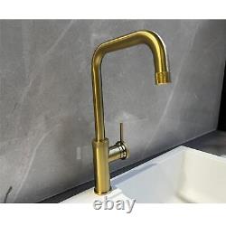 Liquida LB419BR Industrial Style Single Lever Brushed Brass Kitchen Mixer Tap