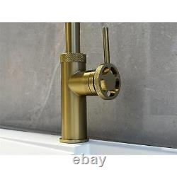 Liquida LB419BR Industrial Style Single Lever Brushed Brass Kitchen Mixer Tap