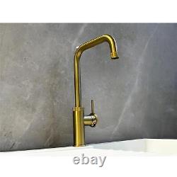 Liquida LB419BR Industrial Style Single Lever Brushed Brass Kitchen Mixer Tap