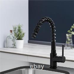 Liquida W07BL Black Pull Out Spray Single Lever Monobloc Kitchen Sink Mixer Tap