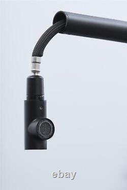 Liquida W15BL Single Lever Swivel Spout Pull Out Spray Black Kitchen Mixer Tap