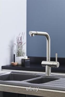 Liquida W15BN Monobloc Single Lever Pull Out Brushed Nickel Kitchen Mixer Tap