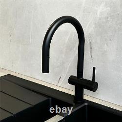 Liquida W19BL Single Lever Pull Out Head Black Kitchen Mixer Tap