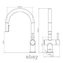 Liquida W19BL Single Lever Pull Out Head Black Kitchen Mixer Tap