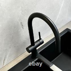 Liquida W19BL Single Lever Pull Out Head Black Kitchen Mixer Tap