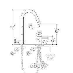 MGS F2 Matt Stainless Steel Kitchen Sink Mixer Tap 0117M