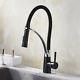 Matte Black Kitchen Sink Mixer Tap Brass One Handle Swivel Flexible Spout Faucet