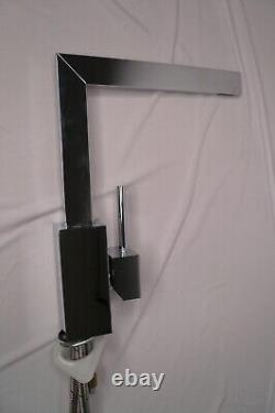 Modern Angular Kitchen Sink Tap, Chrome, Single Lever, Streamline