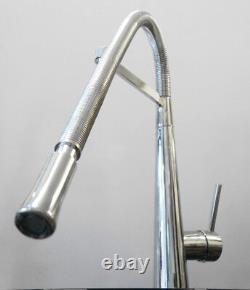 Modern Chrome Mixer Kitchen Tap Swivel Pull Out Spout Monobloc Spray Sink Large